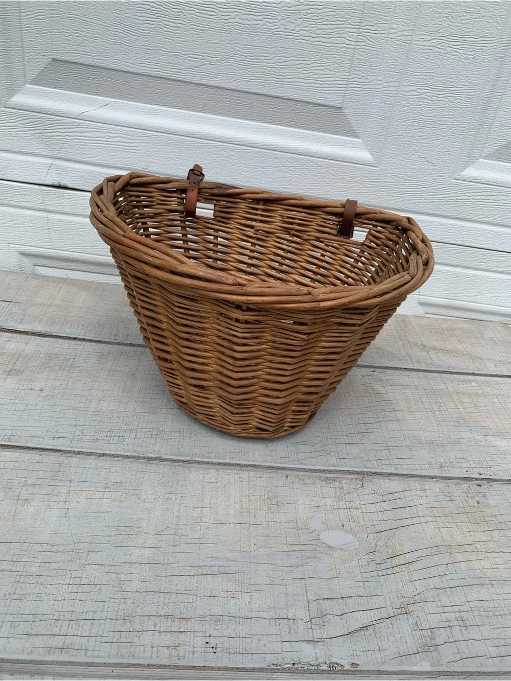 Vintage Wicker Bicycle Basket Front Handlebar Cargo Rattan Willow Boho